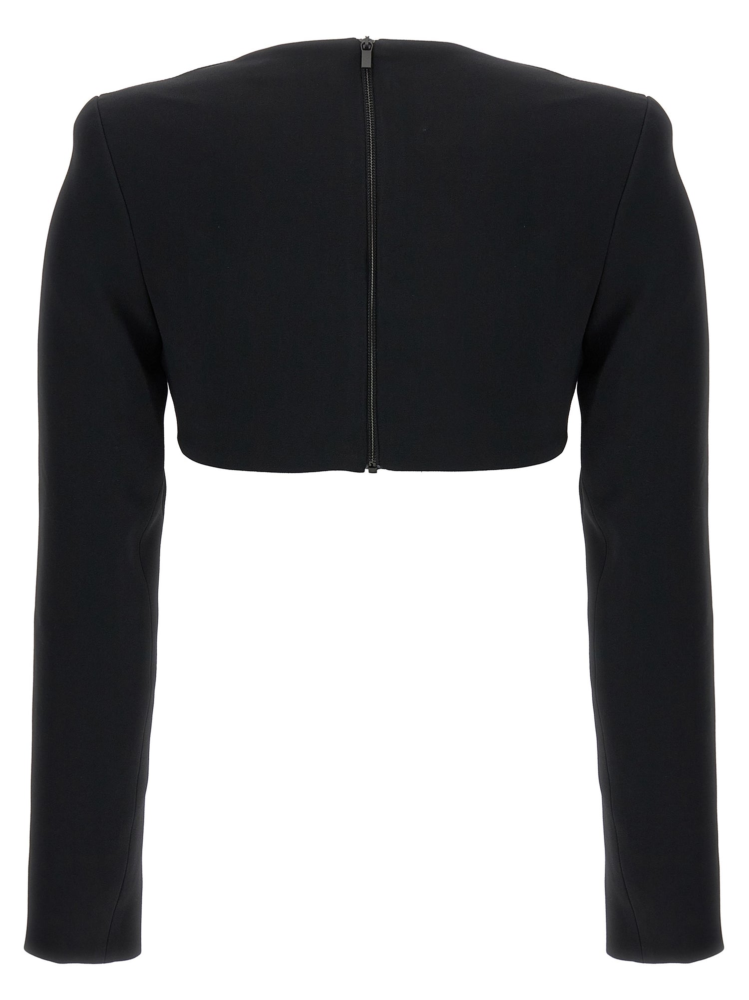 David Koma Top 3d Crystsal Chain And Square Neck