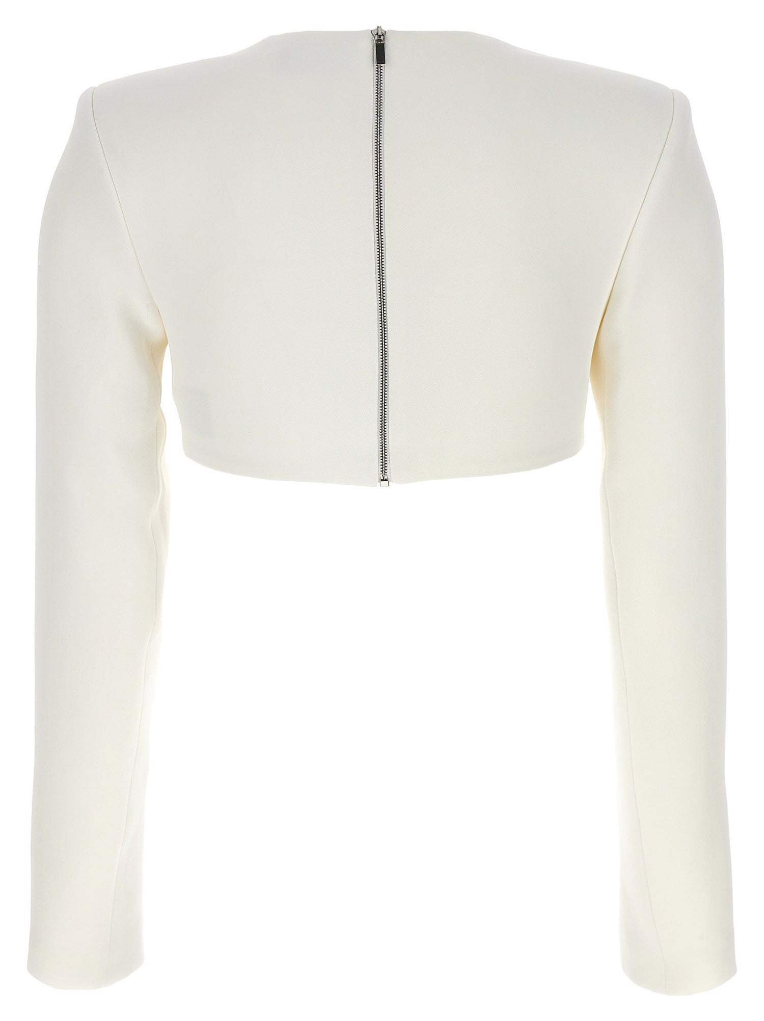 David Koma Top 3d Crystsal Chain And Square Neck