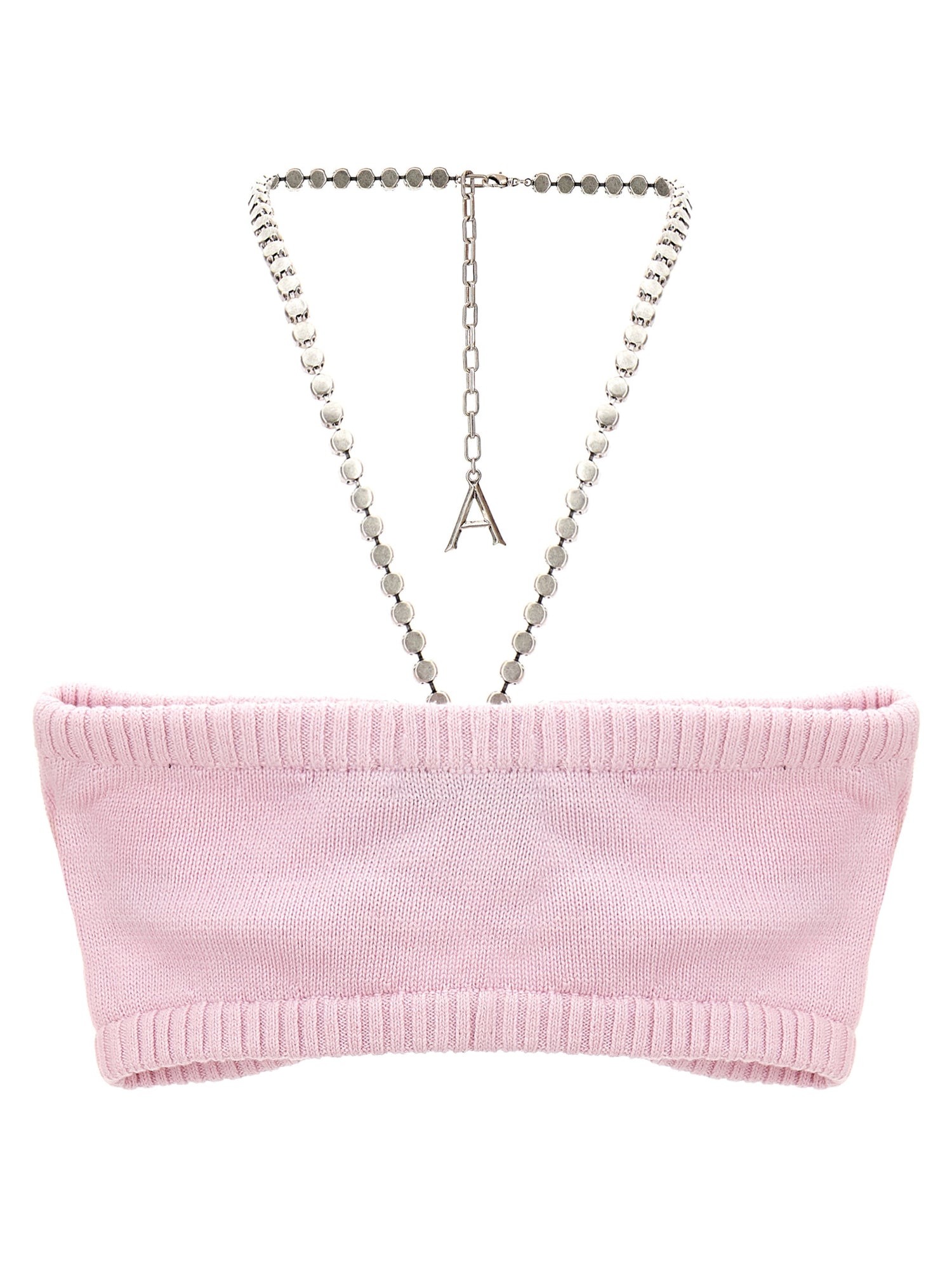 Area Crystal Butterfly Knit Bandeau Top