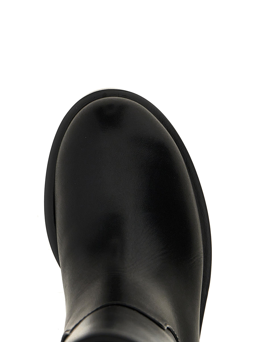Mach And Mach Galaxy Boots For Women Jewel Detail Applique Leather Sole Premium 4 Cm Heel