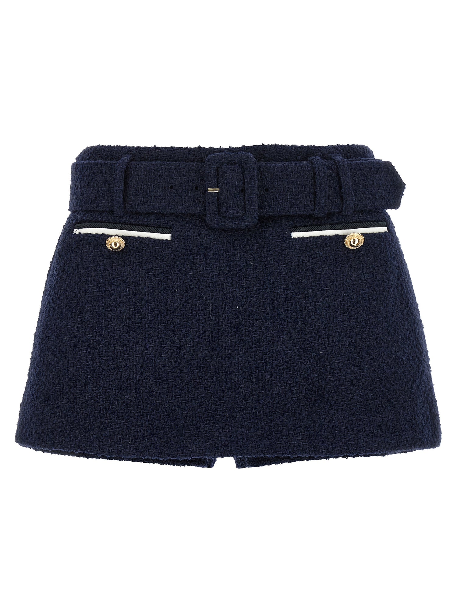 Self-Portrait Bouclé Wool Skort