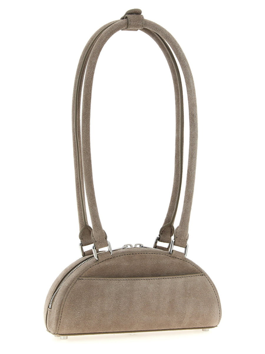 Self Portrait Gray Lamb Leather Mini Shoulder Bag With Removable Charm For Women Luxurious Everyday Evening Accessory