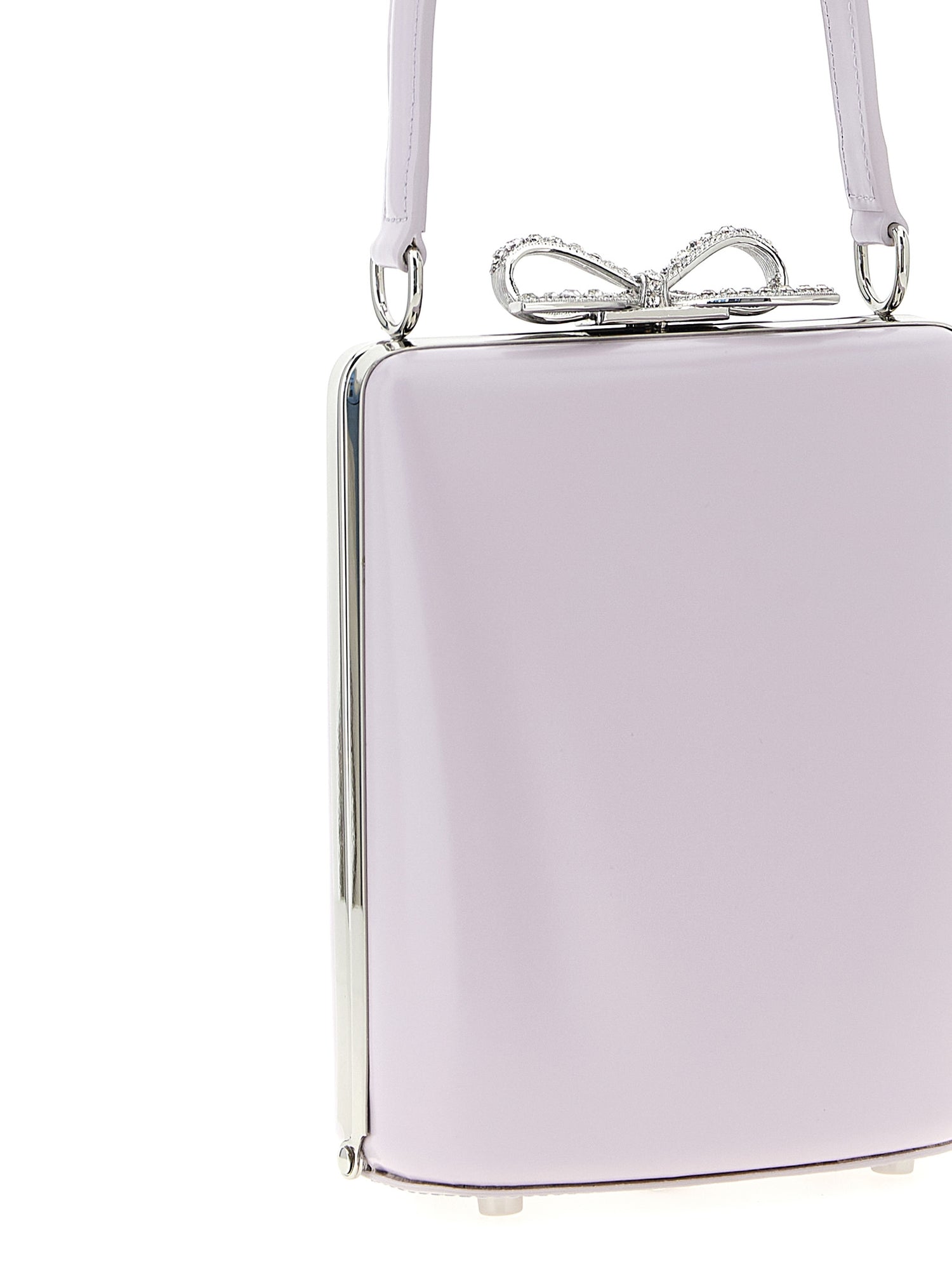 Self-Portrait Lilac Leather Mini Bow Handbag