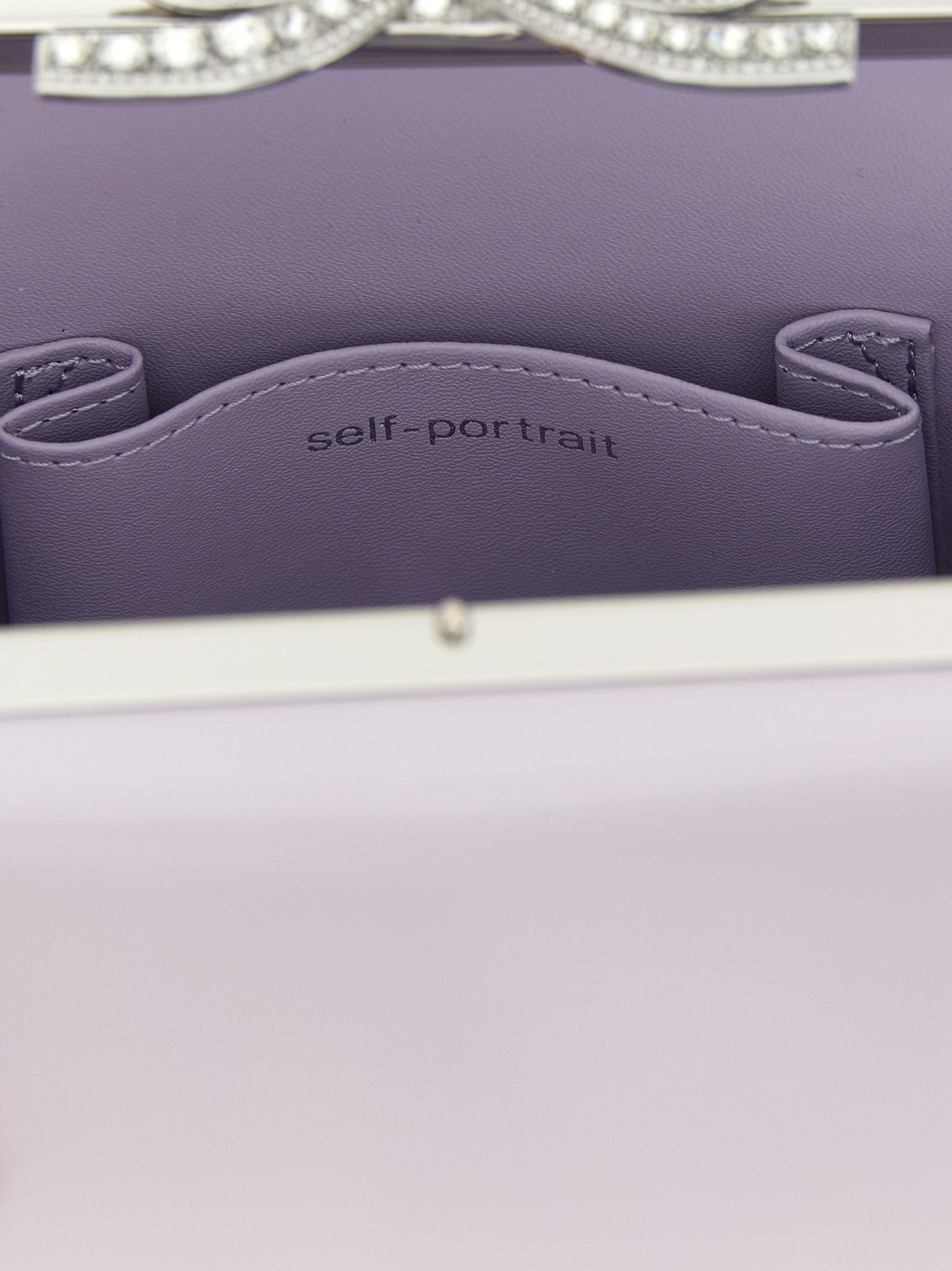 Self-Portrait Lilac Leather Mini Bow Handbag