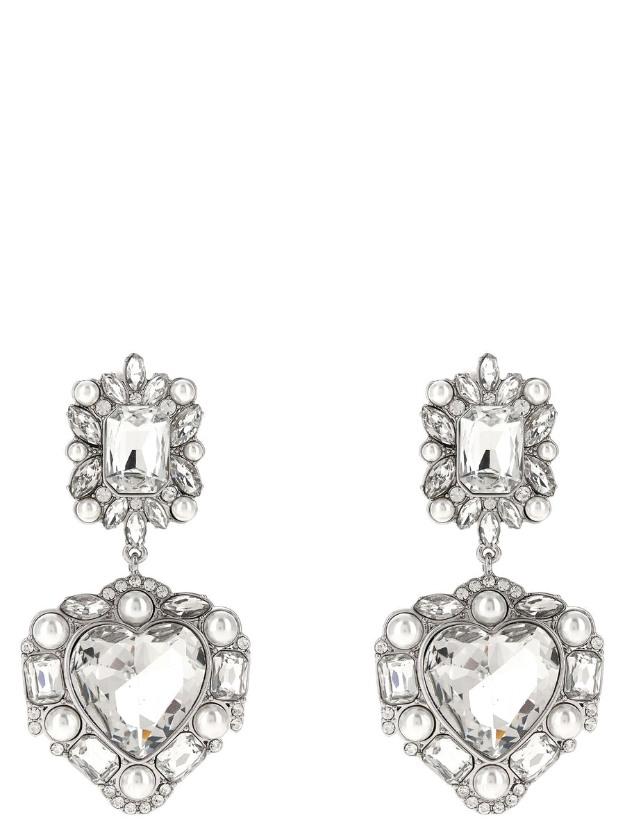 Self-Portrait Crystal Pearl Tiered Heart Earrings for Women Elegant Everyday Romantic Sparkle