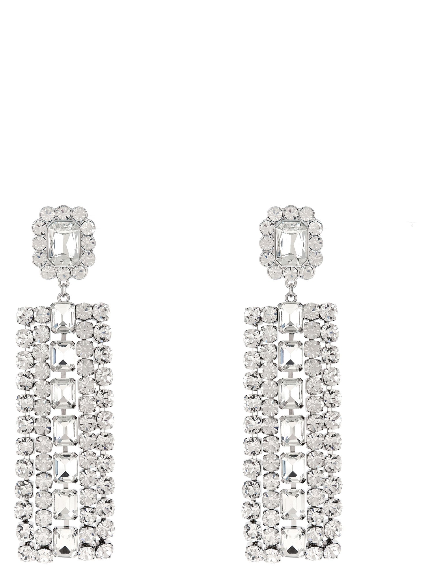 Self-Portrait Multi Crystal Droplet Earrings