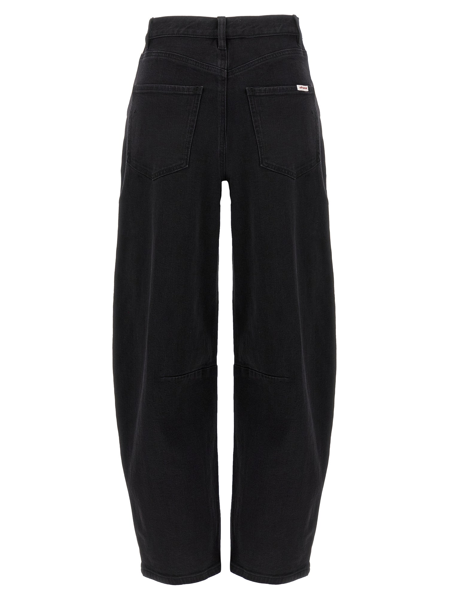 Self-Portrait Black Barrel Leg Jeans