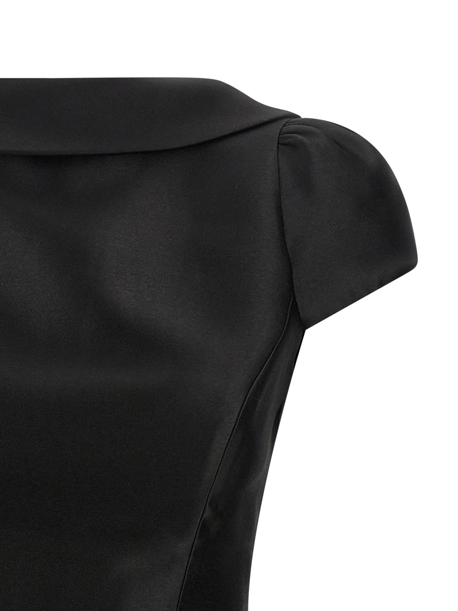 Self-Portrait Black Taffetà Collared Mini Dress