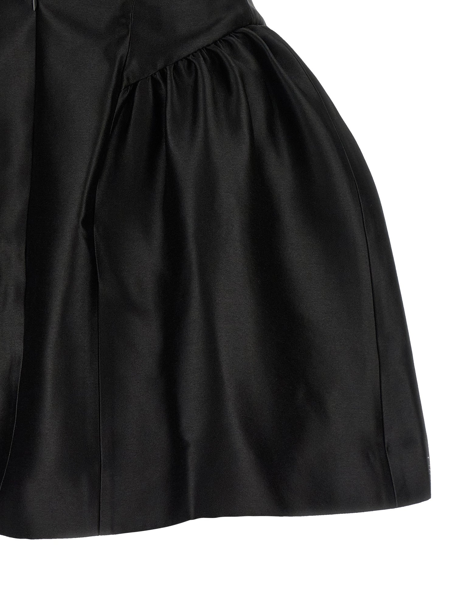 Self-Portrait Black Taffetà Collared Mini Dress
