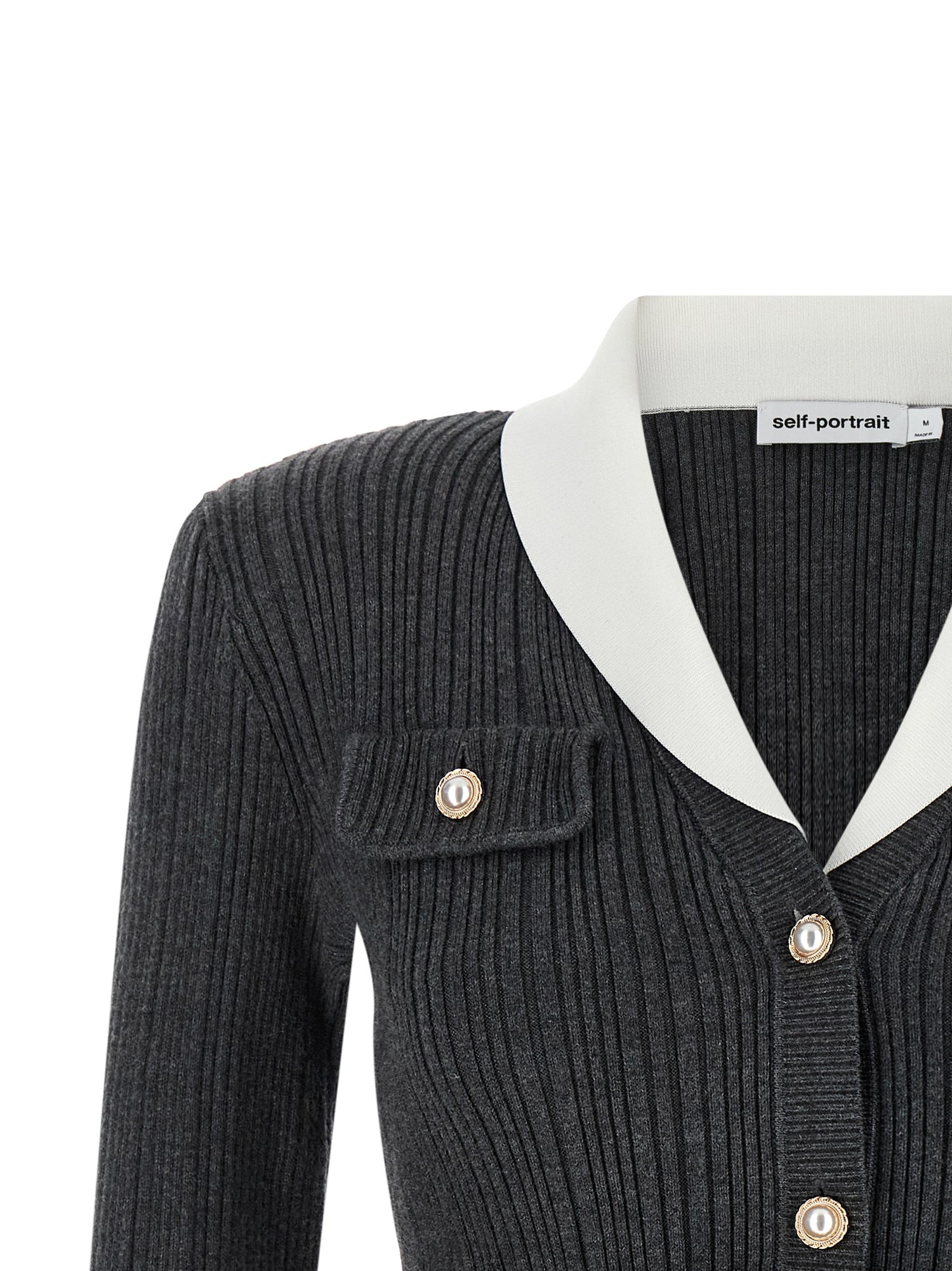 Self-Portrait Ribbed Cardigan