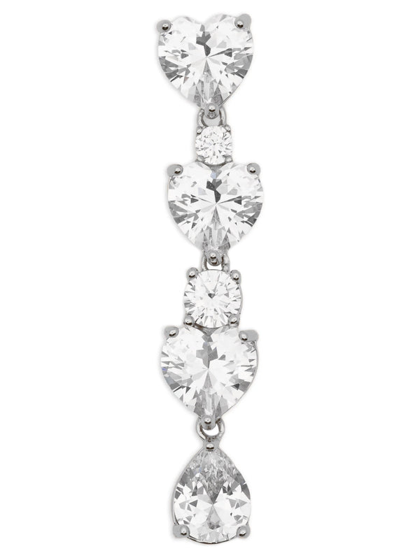 Self-Portrait Crystal Heart Tiered Earrings