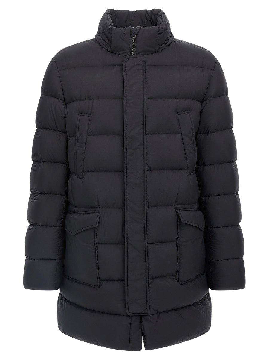 Herno Il Parka Down Jacket For Women Refined Long Silhouette Water Resistant Nylon Microfiber Goose Down Removable Hood