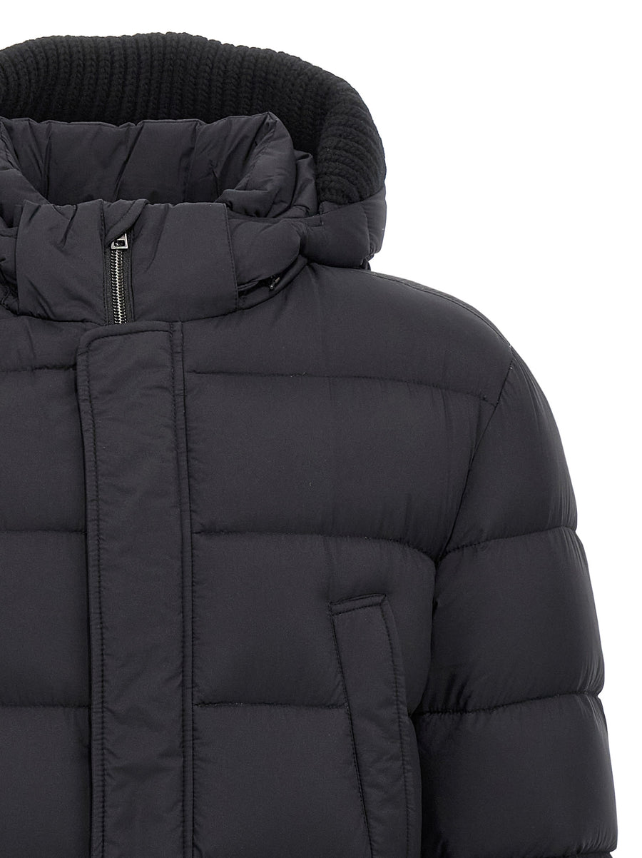 Herno Il Parka Down Jacket For Women Refined Long Silhouette Water Resistant Nylon Microfiber Goose Down Removable Hood