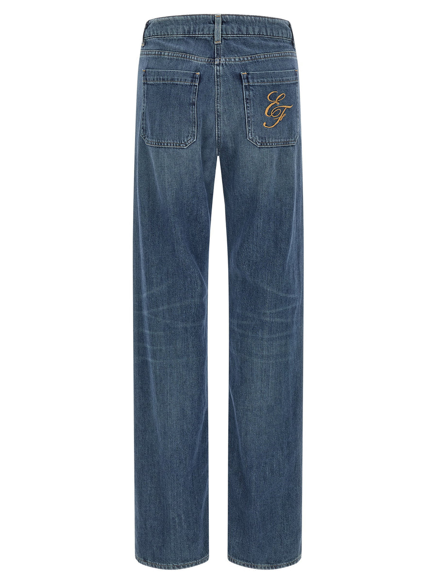 Elisabetta Franchi Logo Embroidery Jeans
