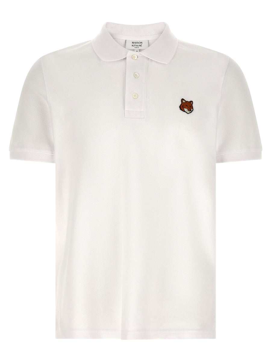 Maison Kitsuné Fox Head Polo Shirt For Men Premium 100 Percent Cotton Pique Front Patch Classic Collar