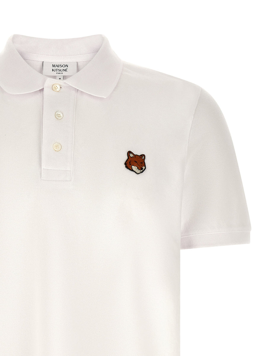 Maison Kitsuné Fox Head Polo Shirt For Men Premium 100 Percent Cotton Pique Front Patch Classic Collar