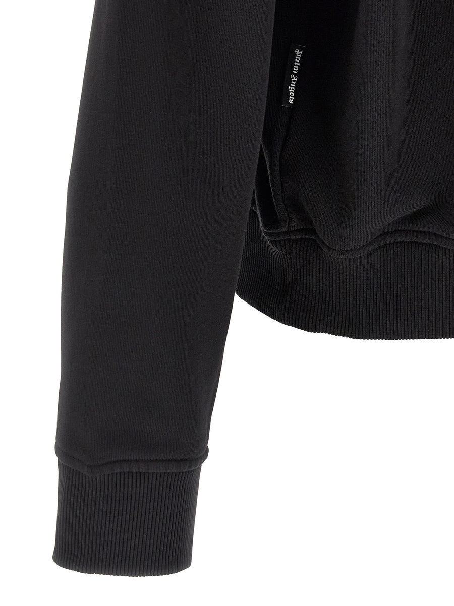 Palm Angels Bear Sweatshirt For Men With Bouclé Patch And Front Logo Print Relaxed Fit Luxury Streetwear