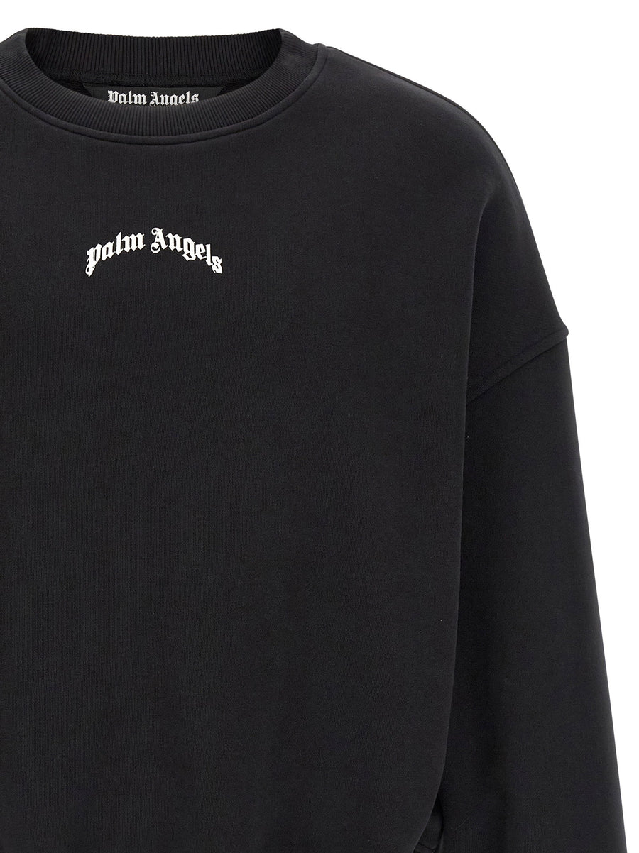 Palm Angels Back Curved Logo Sweatshirt