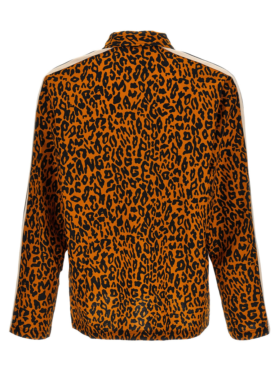 Palm Angels Cheetah Track Shirt Premium Breathable Linen Cotton Blend For Men Luxury Streetwear