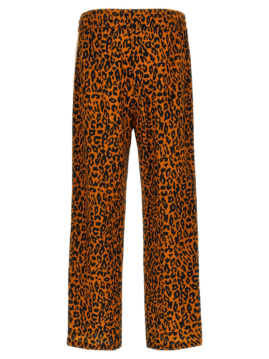 Palm Angels Cheetah Track Joggers For Men Breathable Linen Cotton Blend With Luxe Athleisure Style