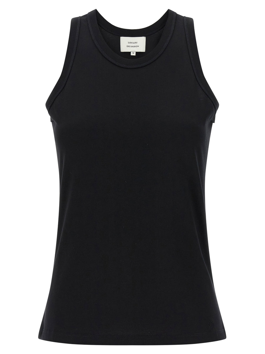 Loulou De Saison Poso Tank Top For Women Premium Supima Cotton With Embroidered Logo Minimalist Essential