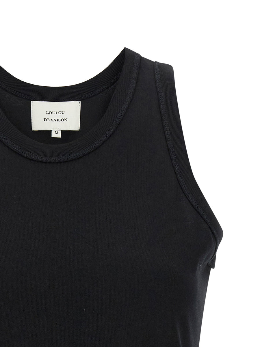Loulou De Saison Poso Tank Top For Women Premium Supima Cotton With Embroidered Logo Minimalist Essential