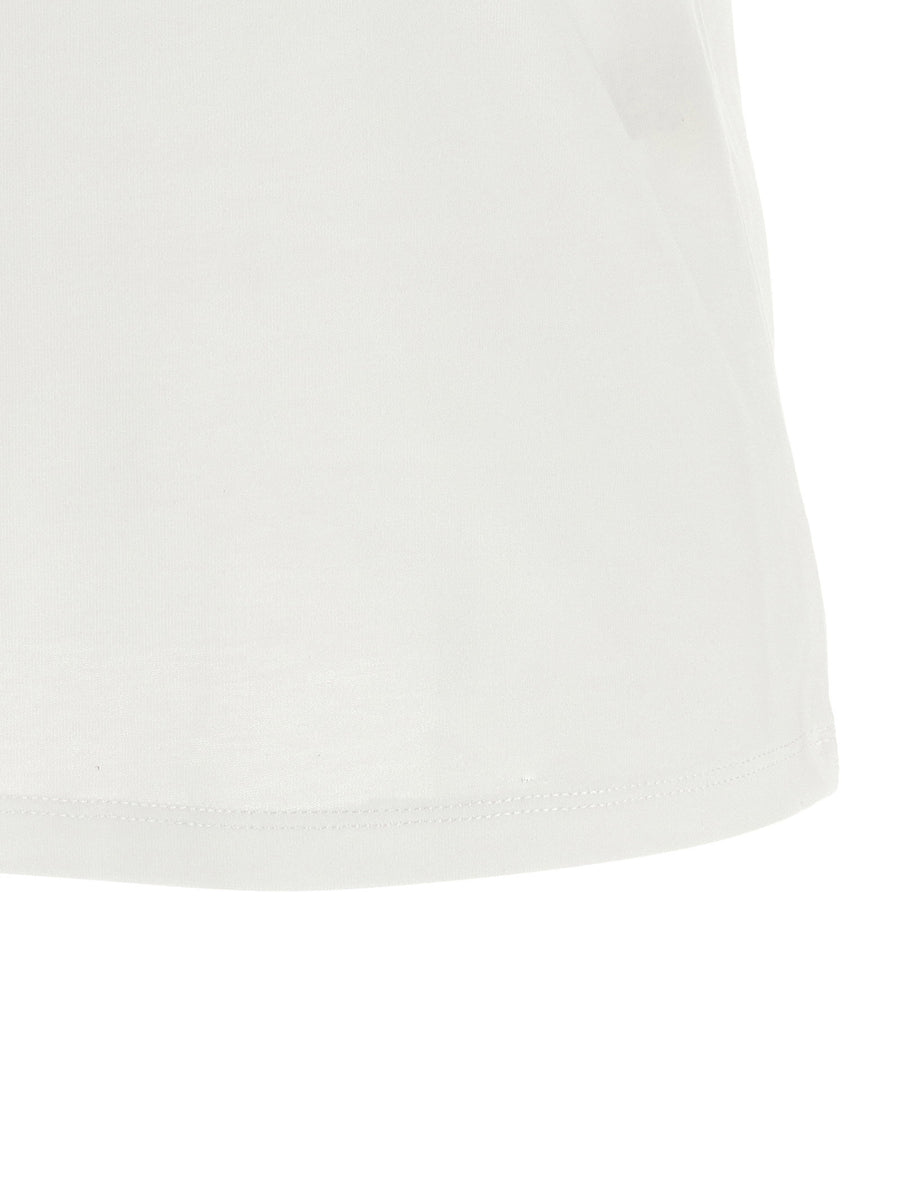 Loulou De Saison Poso Tank Top Premium Supima Cotton Luxury White Round Neck With Subtle Embroidered Logo For Women