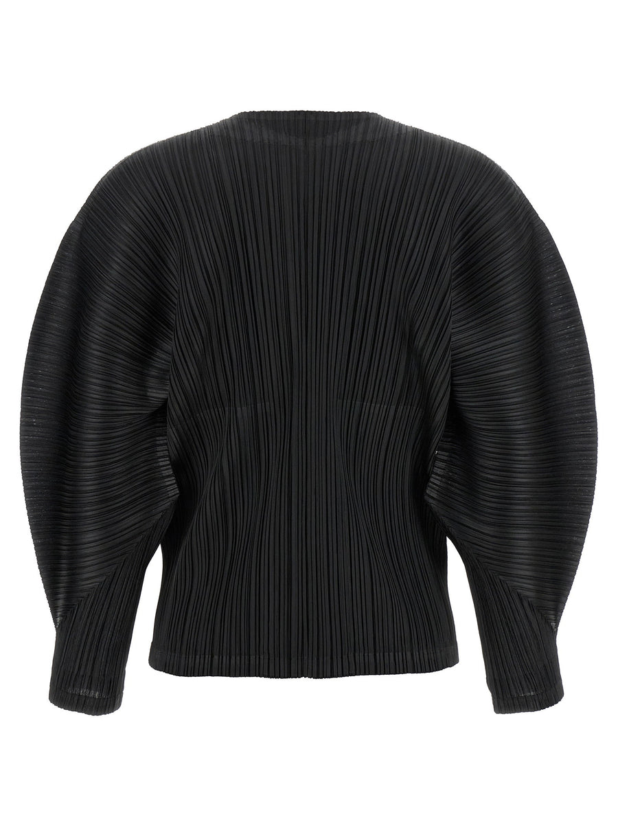 Pleats Please Issey Miyake April Jacket For Women Black Pleated Textured Layering Essential