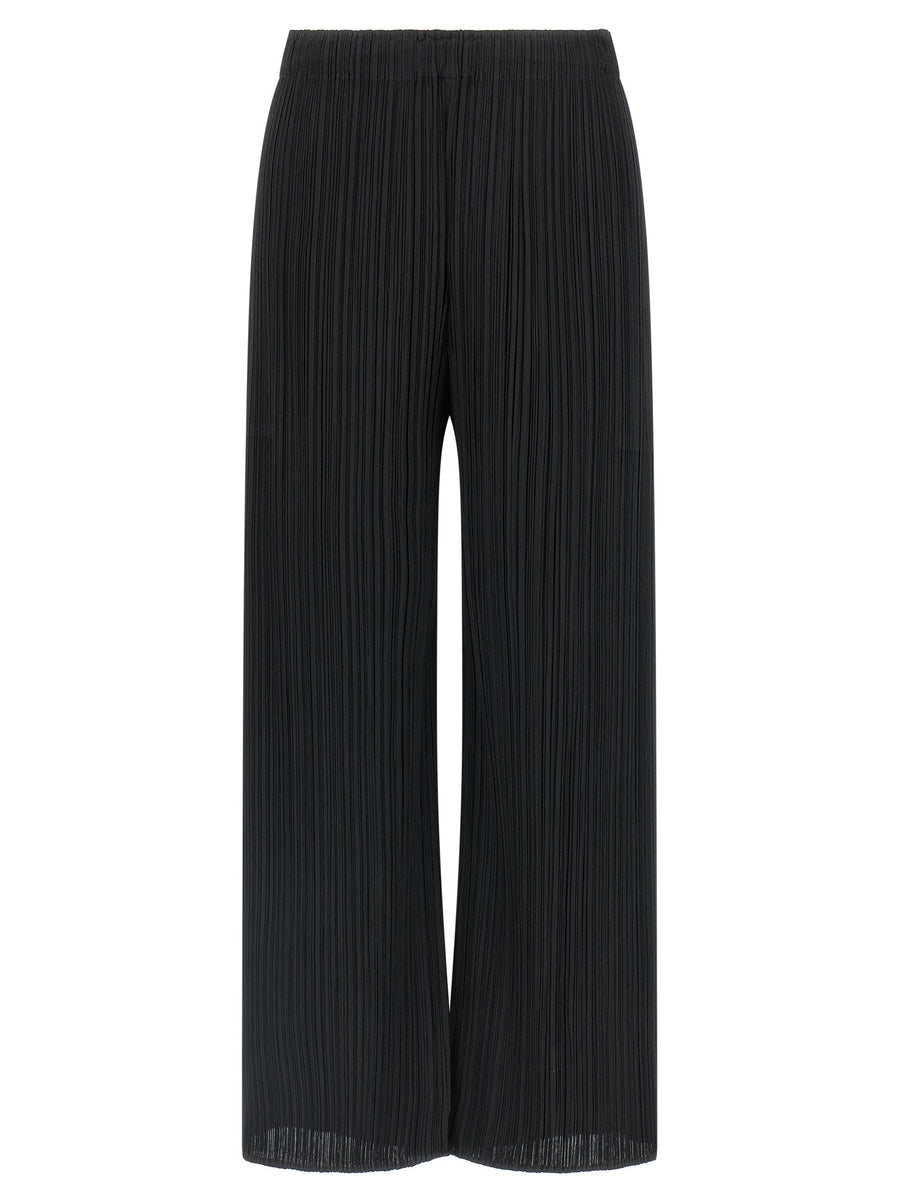 Issey Miyake Pleats Please February Pants For Women Elastic Waist Black Pleated Trousers