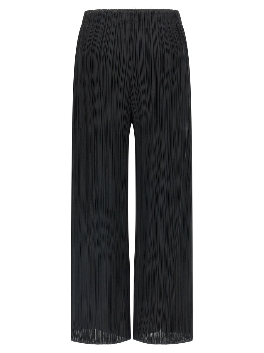 Issey Miyake Pleats Please February Pants For Women Elastic Waist Black Pleated Trousers