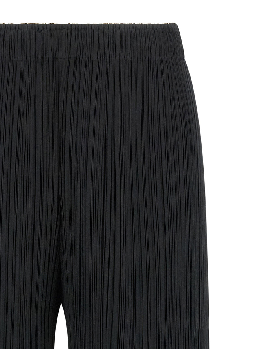 Issey Miyake Pleats Please February Pants For Women Elastic Waist Black Pleated Trousers