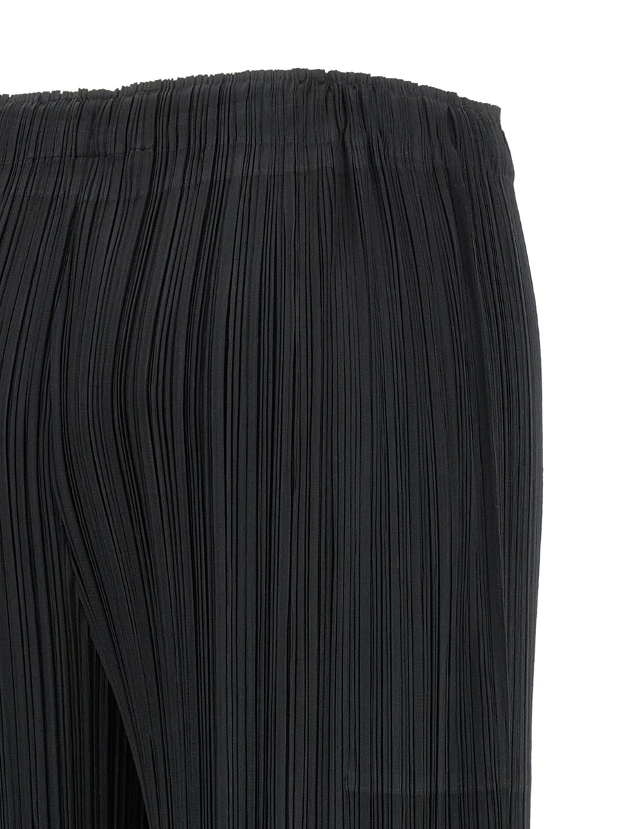 Issey Miyake Pleats Please February Pants For Women Elastic Waist Black Pleated Trousers