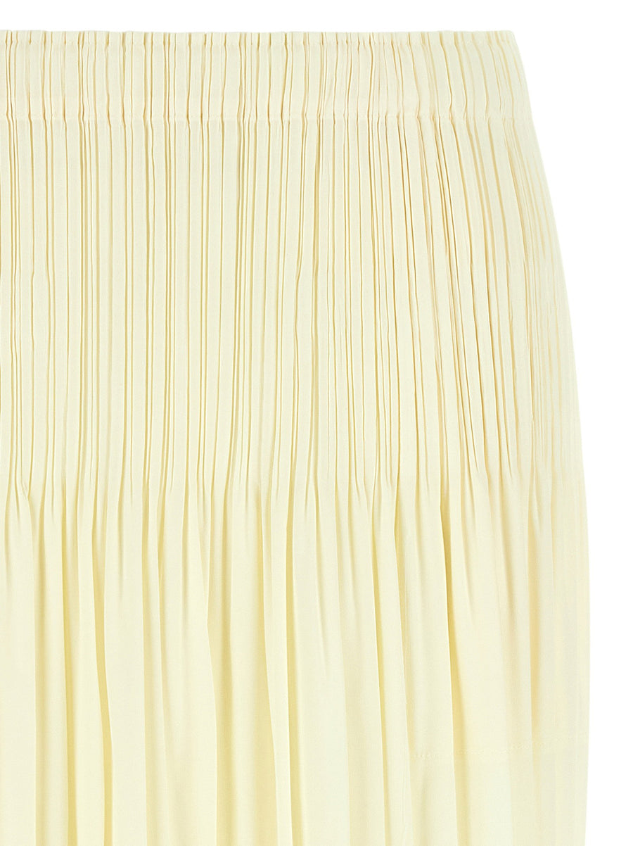 Yellow Pleats Please Issey Miyake Midi Pleated Skirt 100 Percent Polyester