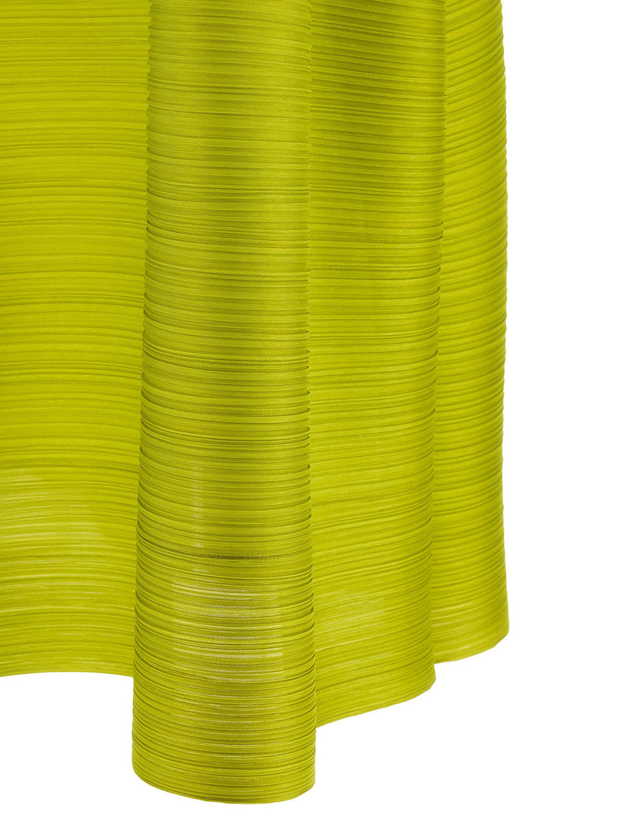 Pleats Please Issey Miyake Bouncy Basket Green Polyester Midi Dress