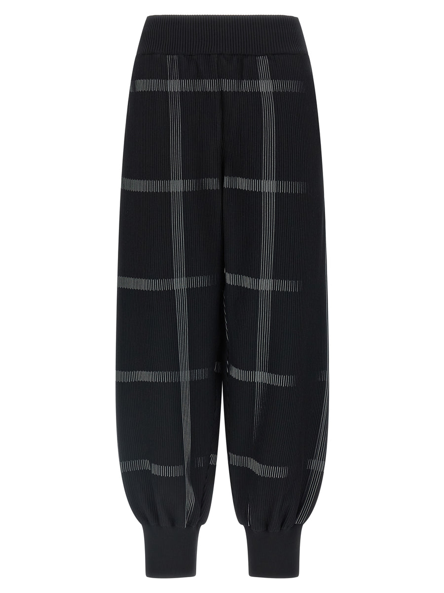 Pleats Please Issey Miyake Luxurious Crossing Knit Pants For Women One Size Wide Leg Trousers