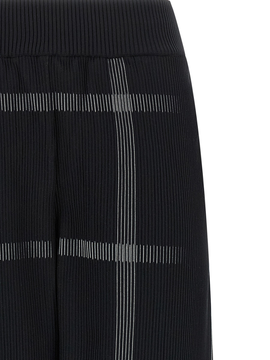 Pleats Please Issey Miyake Luxurious Crossing Knit Pants For Women One Size Wide Leg Trousers