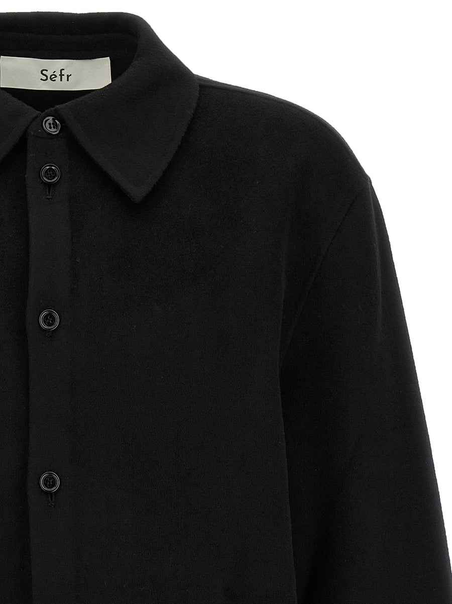 Séfr Lenny Shirt Luxury Wool Cashmere For Modern Men DoubleFace Warmth Day To Night