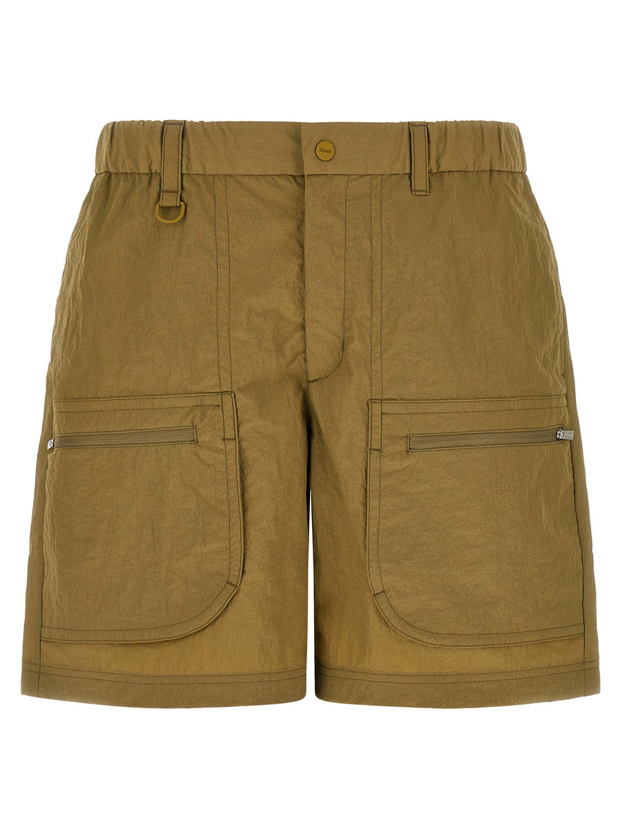 Laminar Cargo Bermuda Shorts Ultralight Technical Polyamide For Men With Secure Closures And Cargo Pockets Green