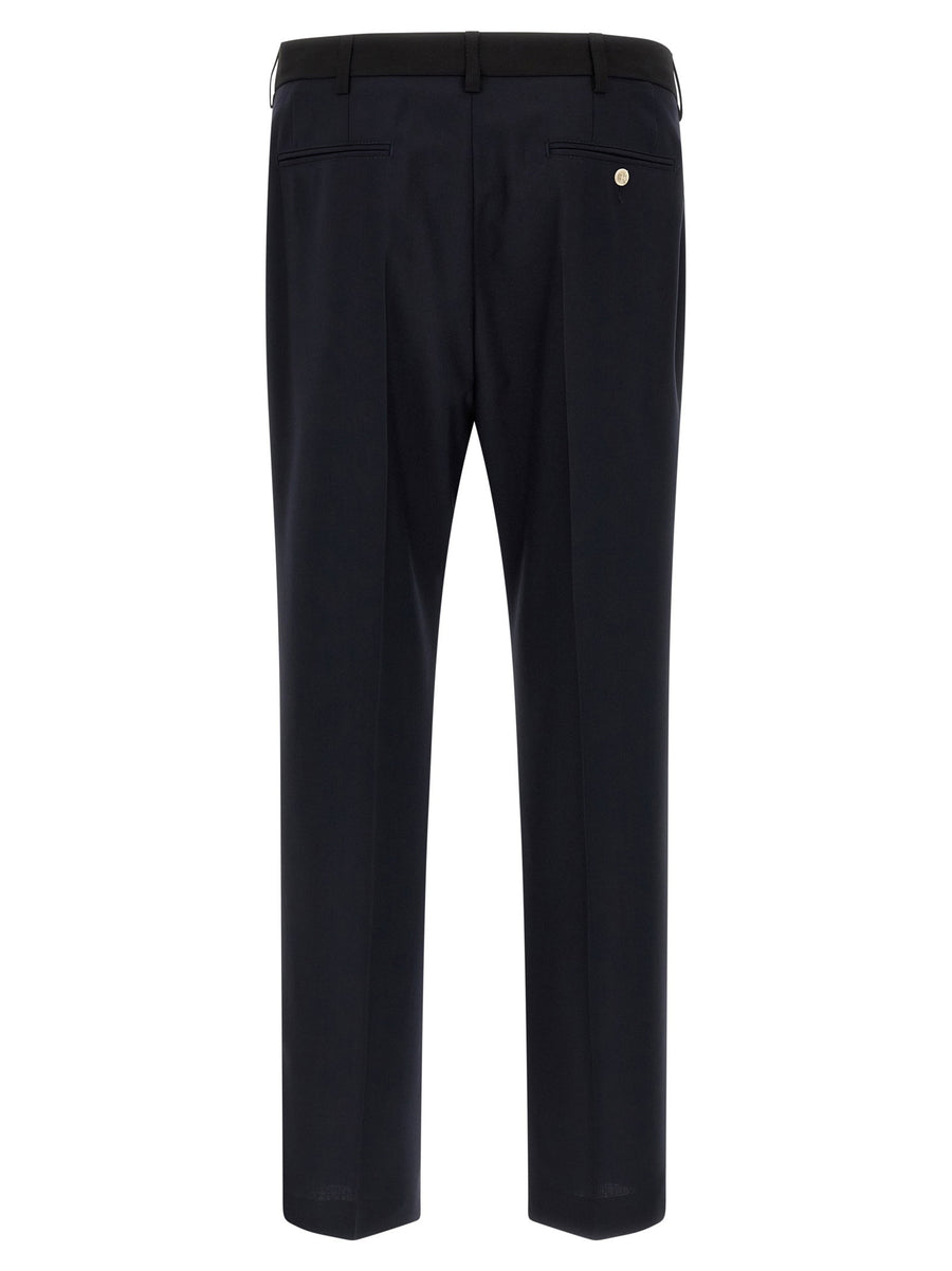 Marni Tropical Wool Pants For Men Two Tone Virgin Wool Straight Leg Fit Luxury Dress Trousers