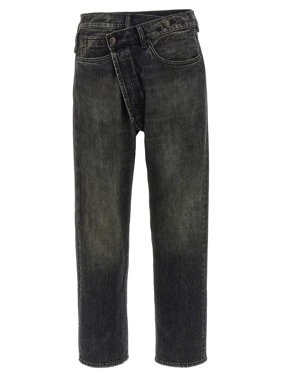 R13 Crossover Jeans For Women Black Delavé Cotton Denim With Premium Modern City Silhouette