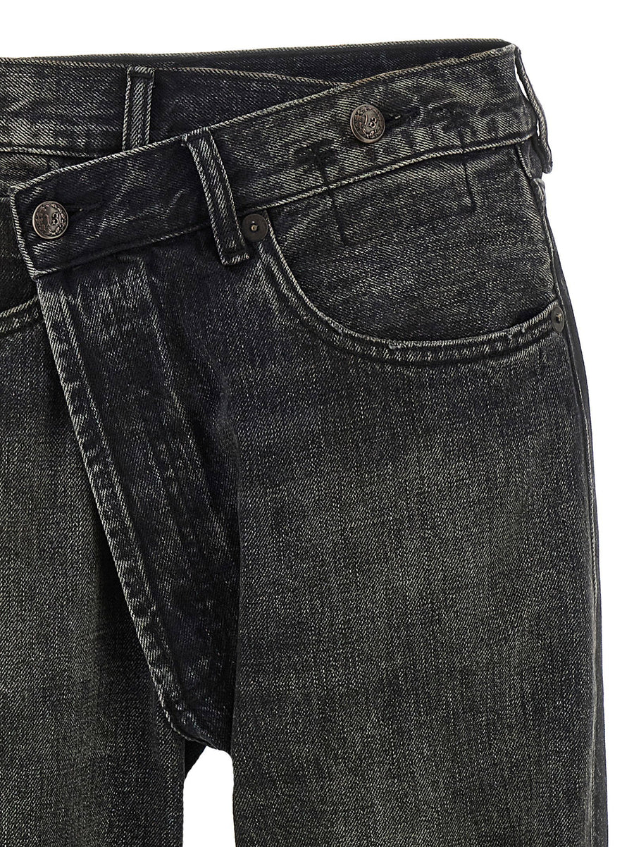 R13 Crossover Jeans For Women Black Delavé Cotton Denim With Premium Modern City Silhouette