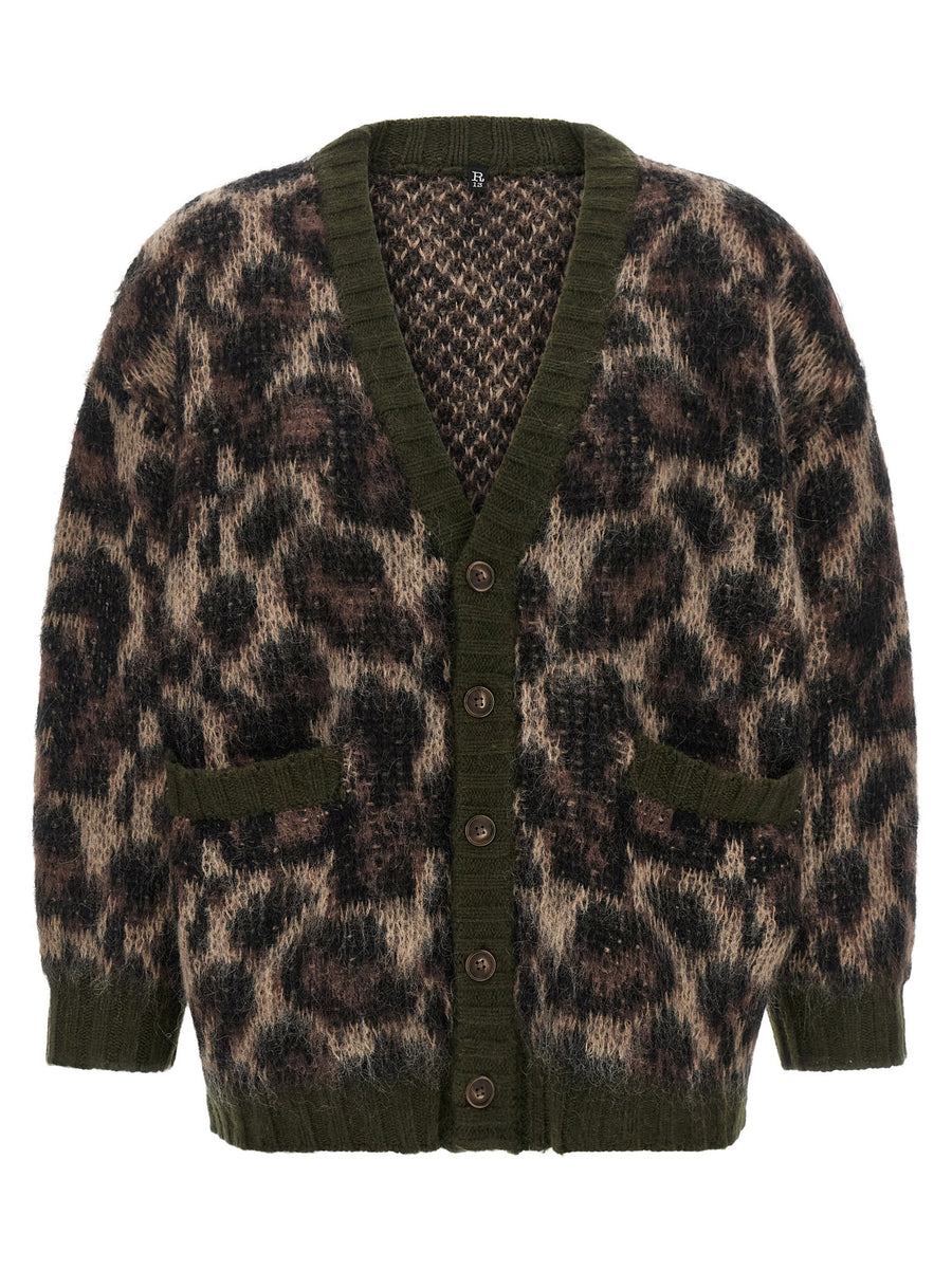 R13 Animal Print Cardigan