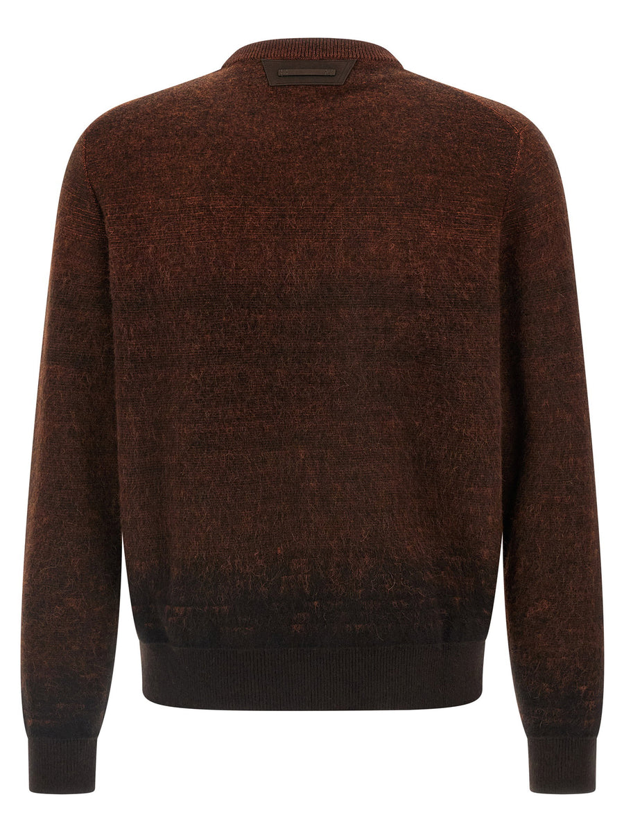 Berluti Brushed Patina Sweater For Men With Refined Warmth And Textured Wool Alpaca Knit