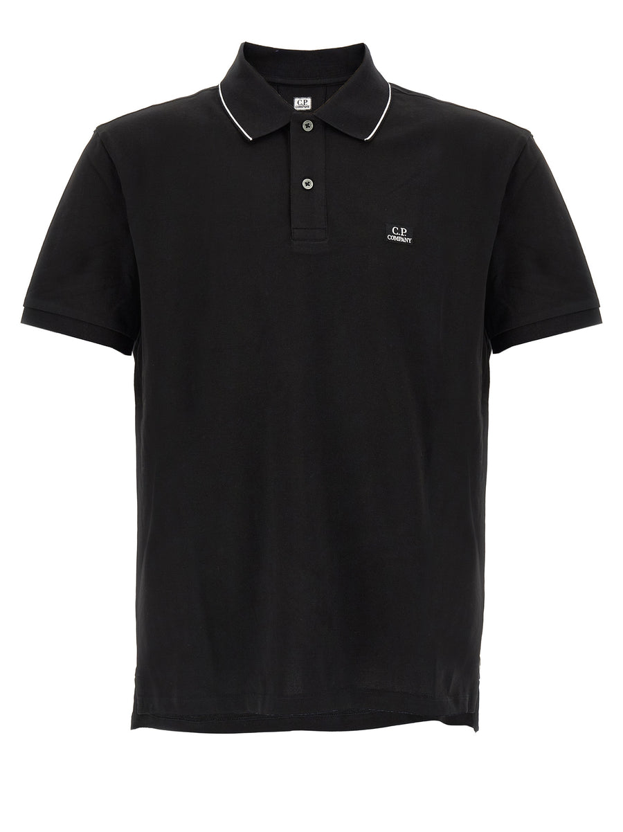 C.P. Company Logo Patch Polo Shirt For Men Premium Stretch Cotton Piquet Everyday Wear