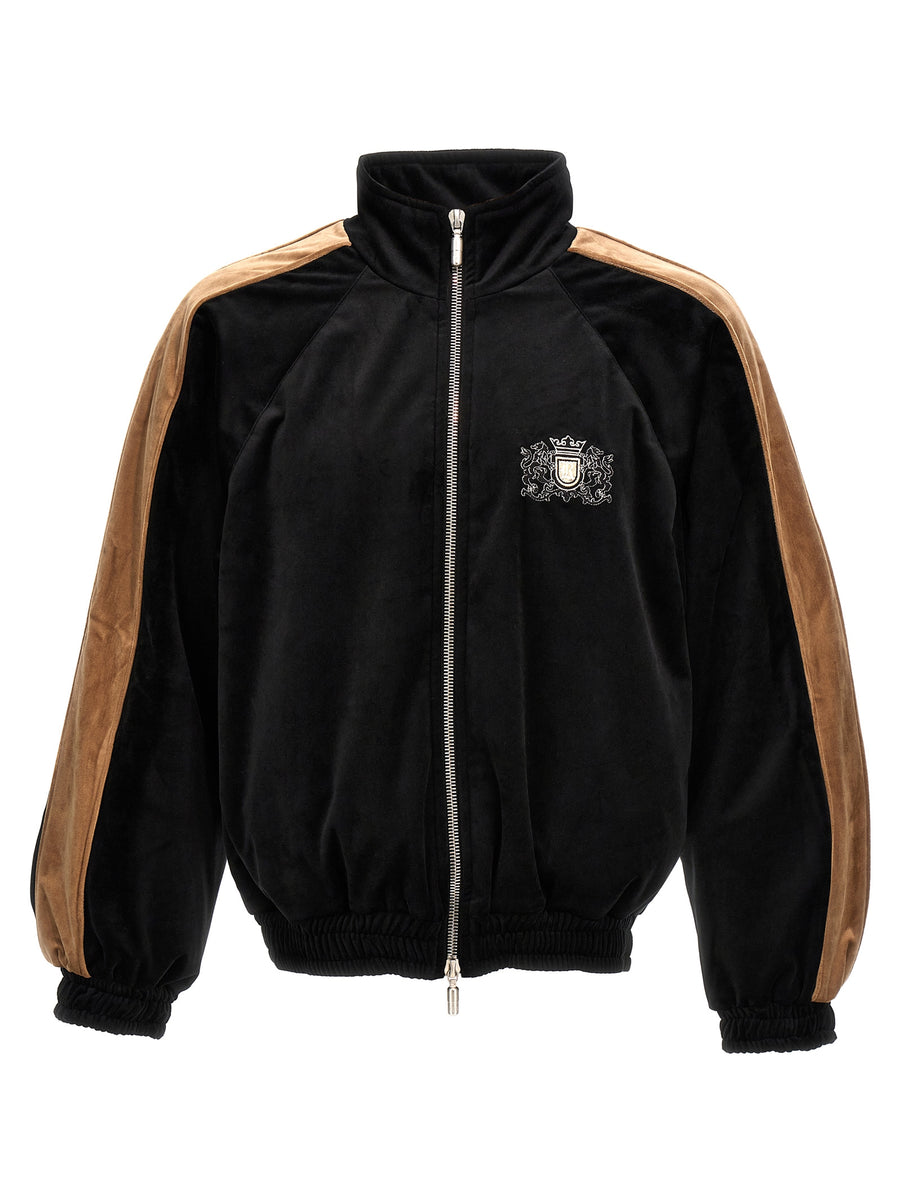 Rhude Multicolor Velvet Sky Lounge Sweatshirt For Men With Contrast Embroidery Zip Closure Premium Topwear