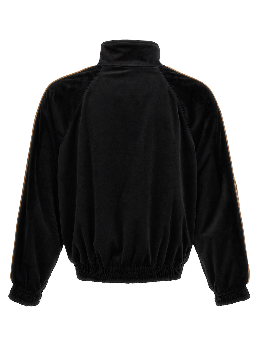 Rhude Multicolor Velvet Sky Lounge Sweatshirt For Men With Contrast Embroidery Zip Closure Premium Topwear