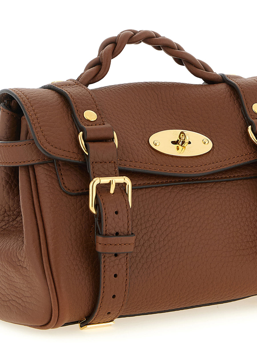 Mulberry Alexa Mini Handbag For Women Luxury Calfskin With Removable Strap And Woven Handle