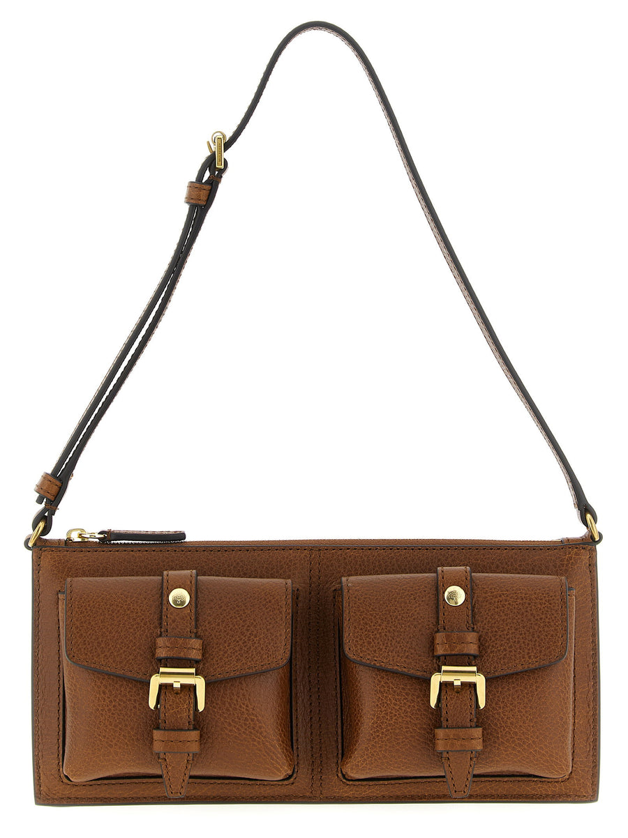 Mulberry Roxanne Mini Shoulder Bag Luxurious Brown Calfskin Leather Hammered Finish For Women
