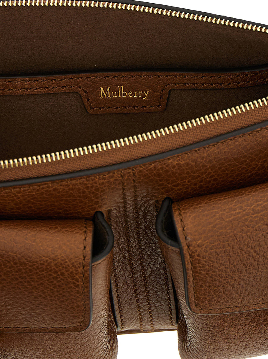 Mulberry Roxanne Mini Shoulder Bag Luxurious Brown Calfskin Leather Hammered Finish For Women
