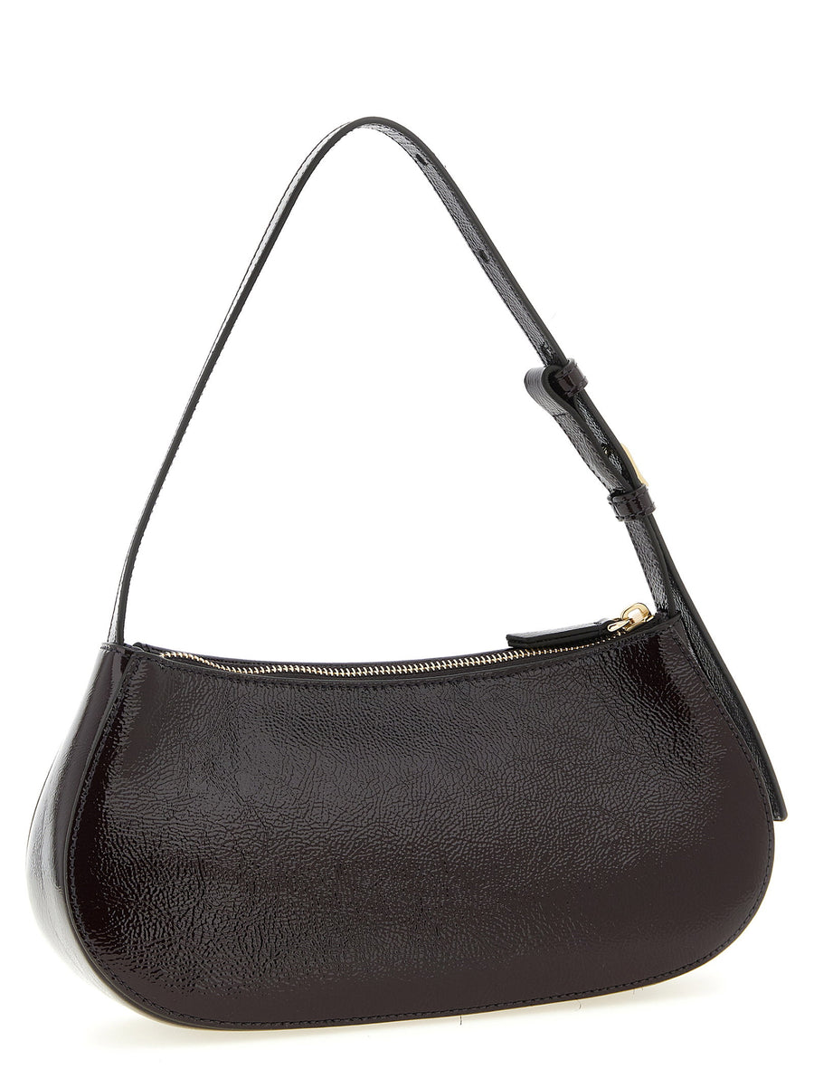 Luxurious Mulberry Clovelly Purple Patent Leather Shoulder Bag For Women Adjustable Strap Flap Closure